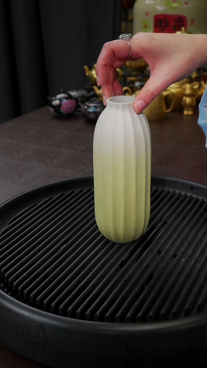 【闪购商品】杯【宜景窑】筋纹花瓶