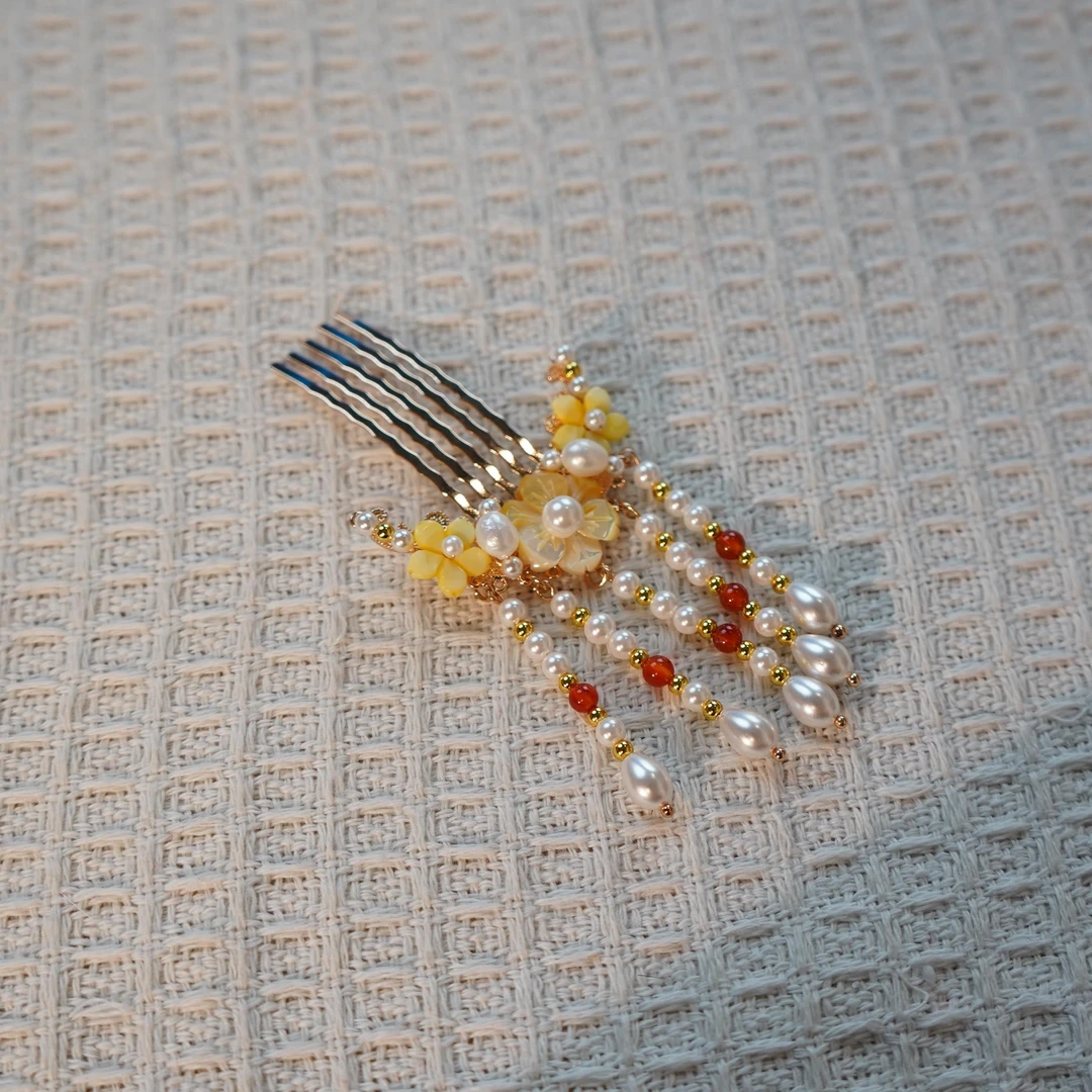 古悦倾城【月桂发梳】原创复古发梳发插汉服旗袍头饰古风古典国风