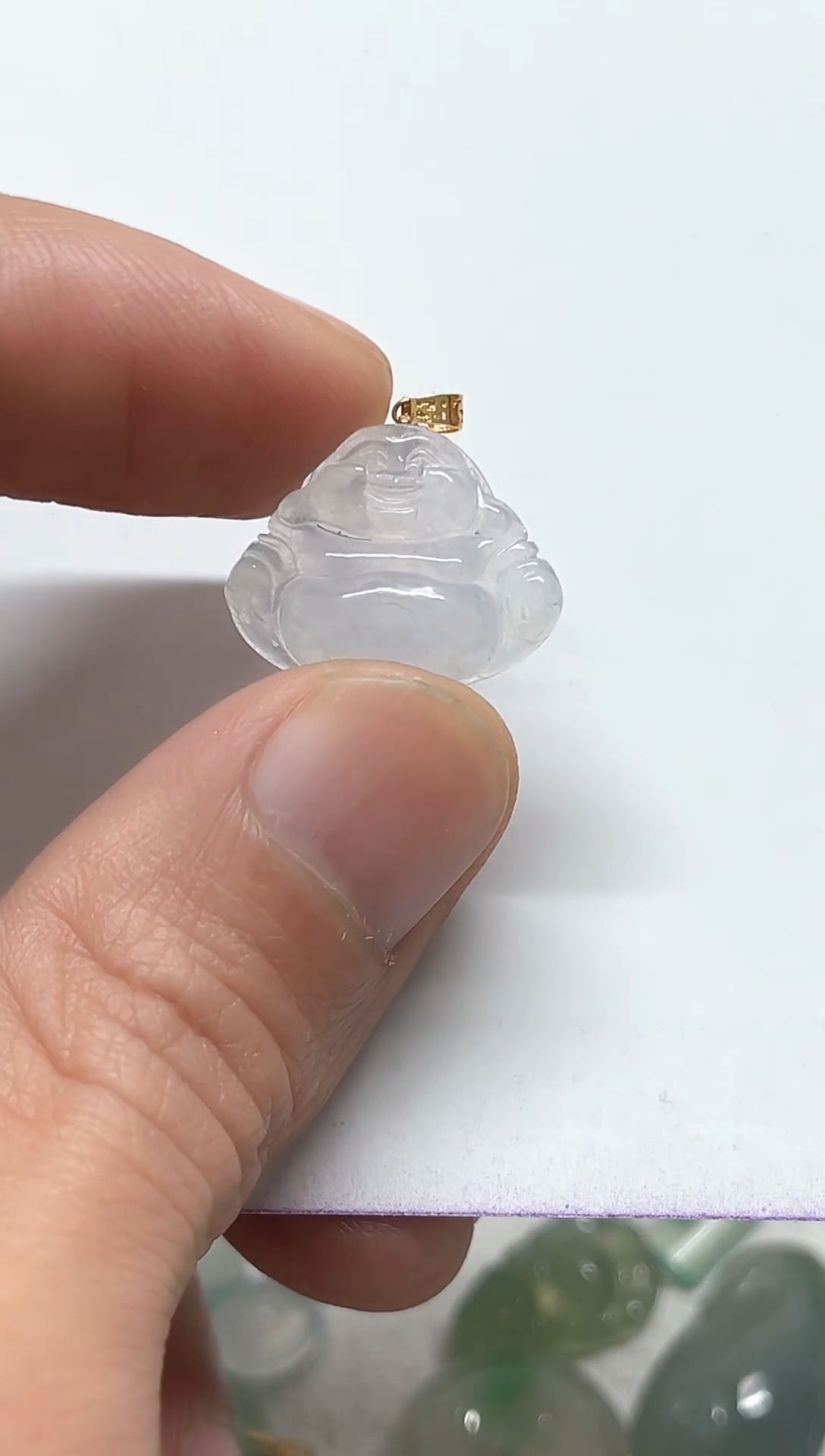 【闪购商品】翡翠颈饰18K金镶嵌天然缅甸A货翡翠吊坠