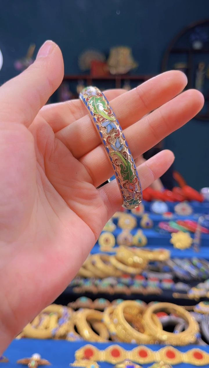 【闪购商品】非遗绝技 景泰蓝金地手镯