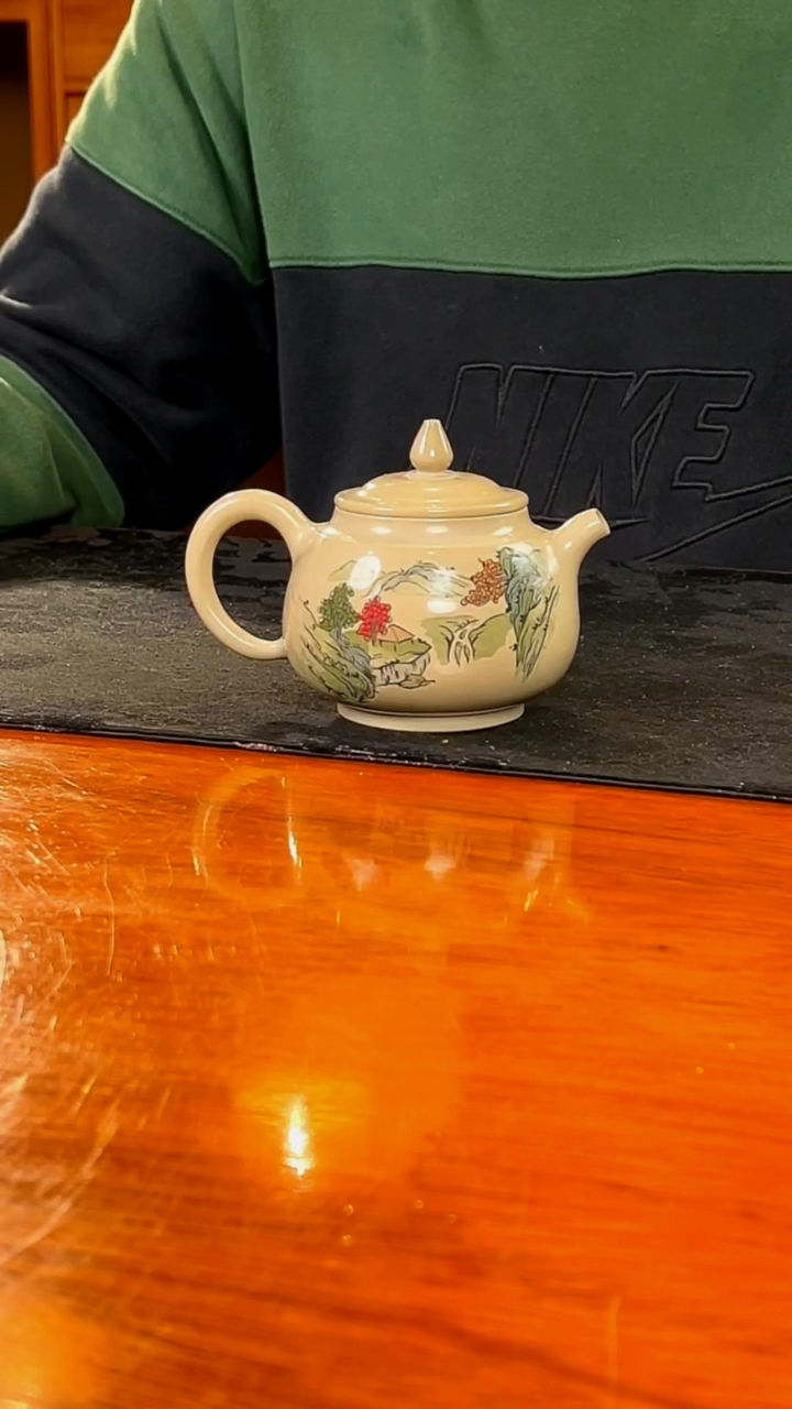 【陶点茶Yun】建水紫陶 多道刻填 白泥壶