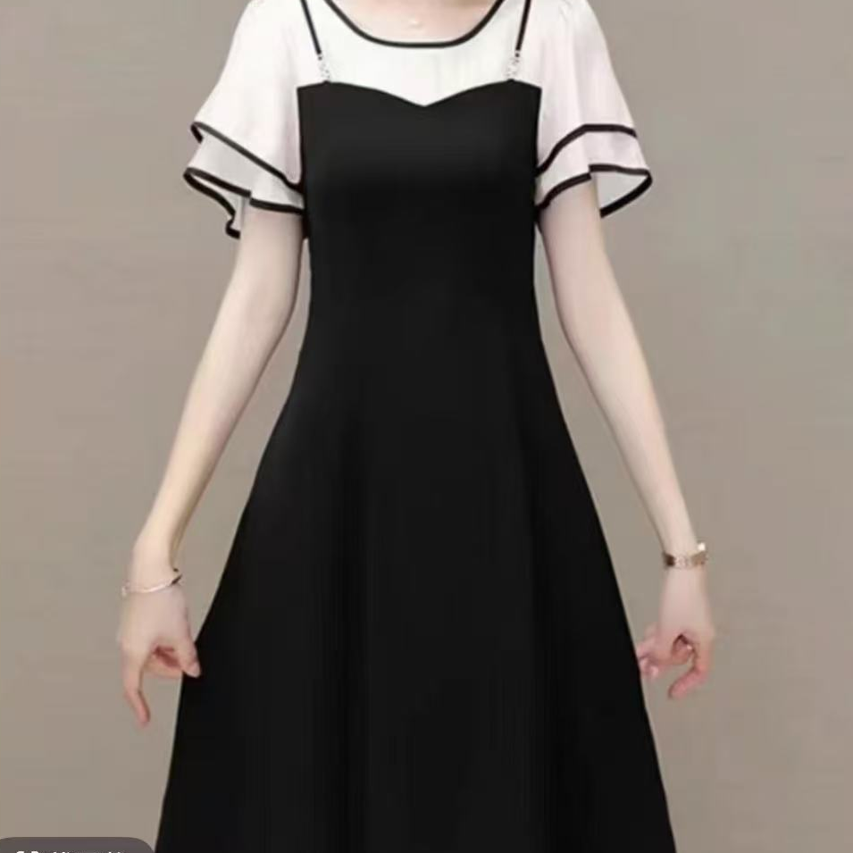 圆领方领高腰连衣裙赫本风59