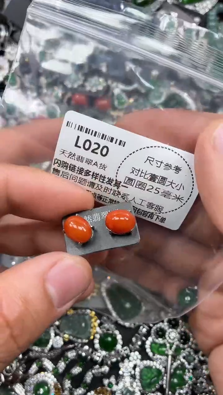 颈饰未镶嵌翡翠L020耳钉