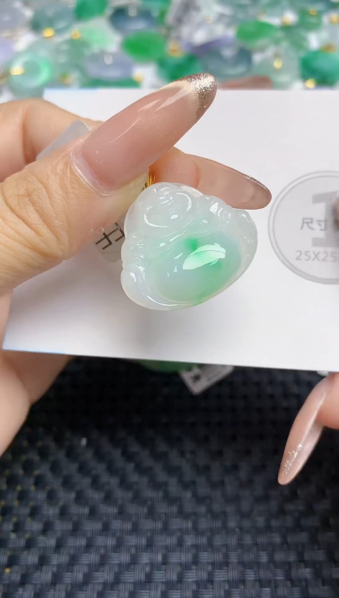 颈饰18K金镶嵌翡翠天然缅甸A货翡翠百元以上9元证书费自理