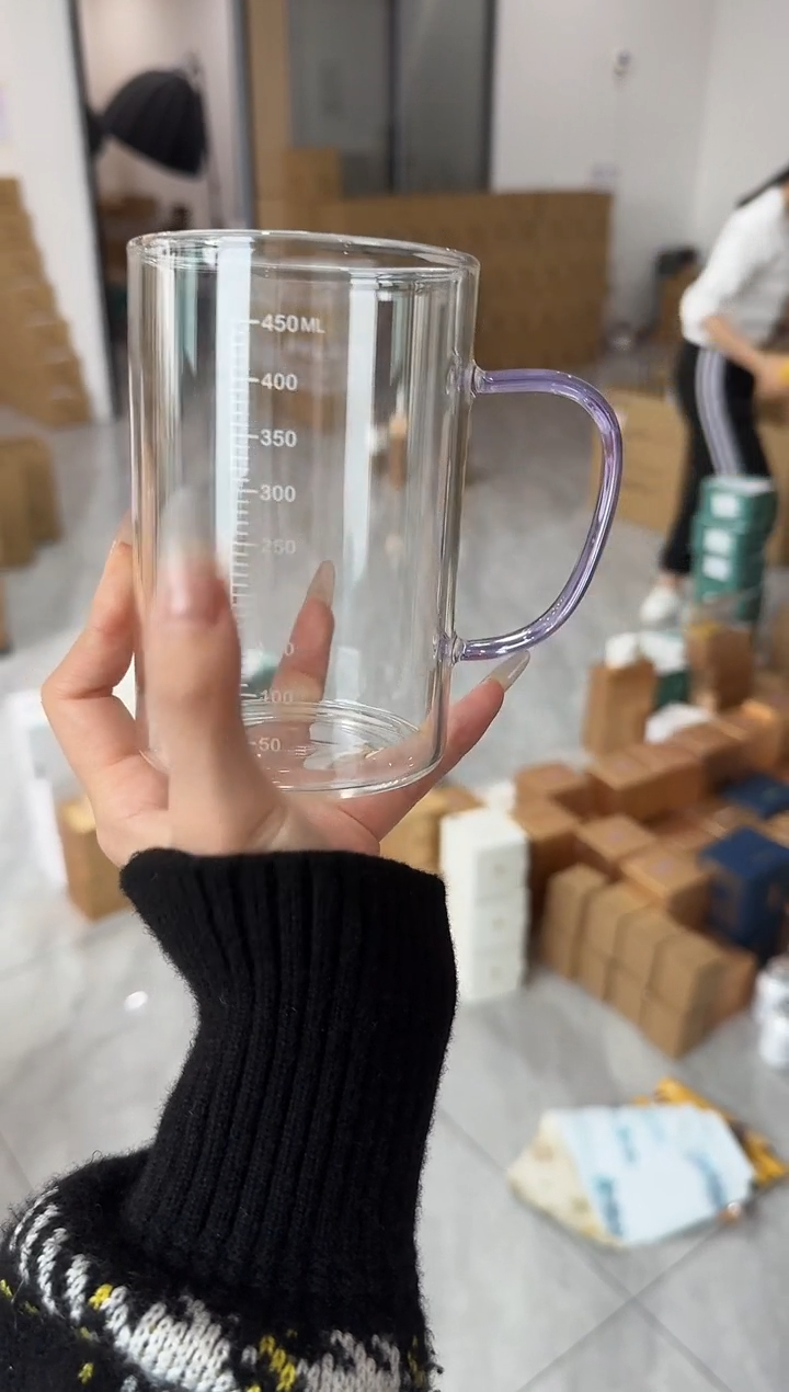 【闪购商品】@@玻璃量杯刻度杯浅紫色