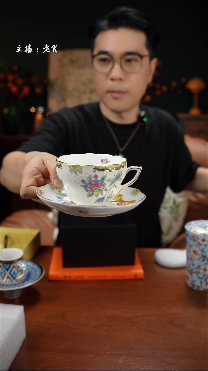 高端礼品（HR家）维多利亚女王花园单杯碟花卉蝴蝶款-TY