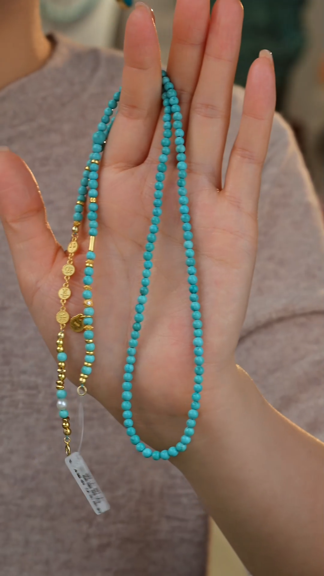 【闪购商品】绿松石项链银S925镀金镶嵌多样性发货