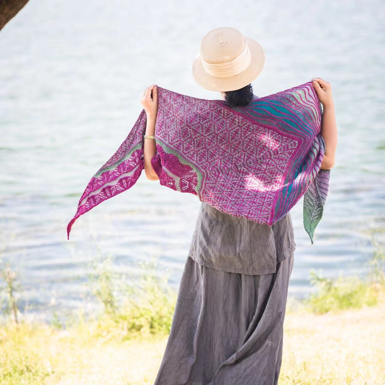 KA 【成品披肩五】棉线手工编织