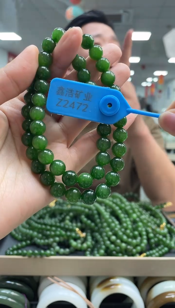 和田玉银S925镶嵌颈饰高品碧玉卡10-9美人链发一件Z2472