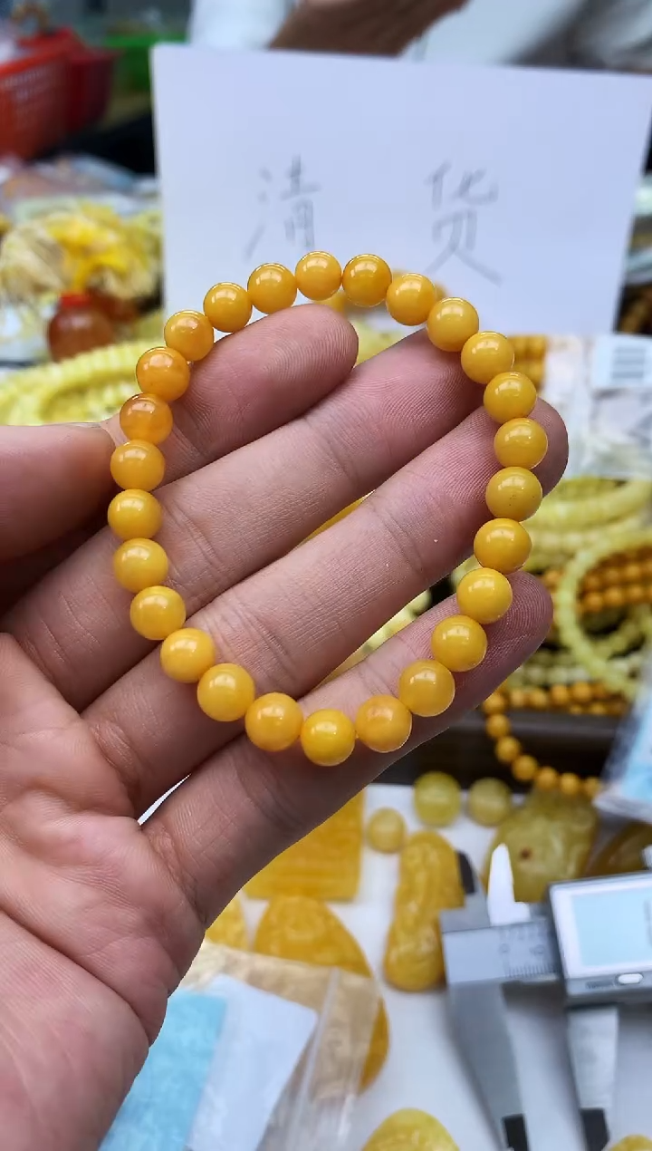 裸石蜜蜡未镶嵌手串卡7