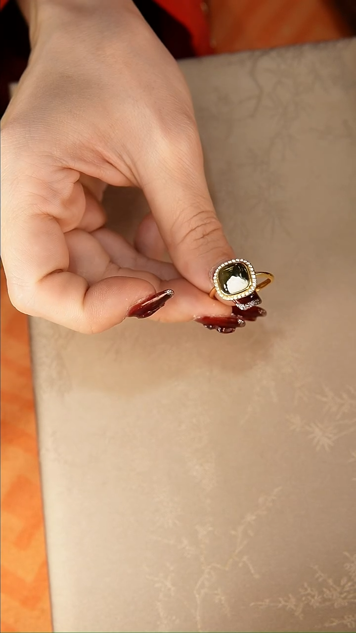 【闪购商品】琥珀戒指银S925镶嵌戒指