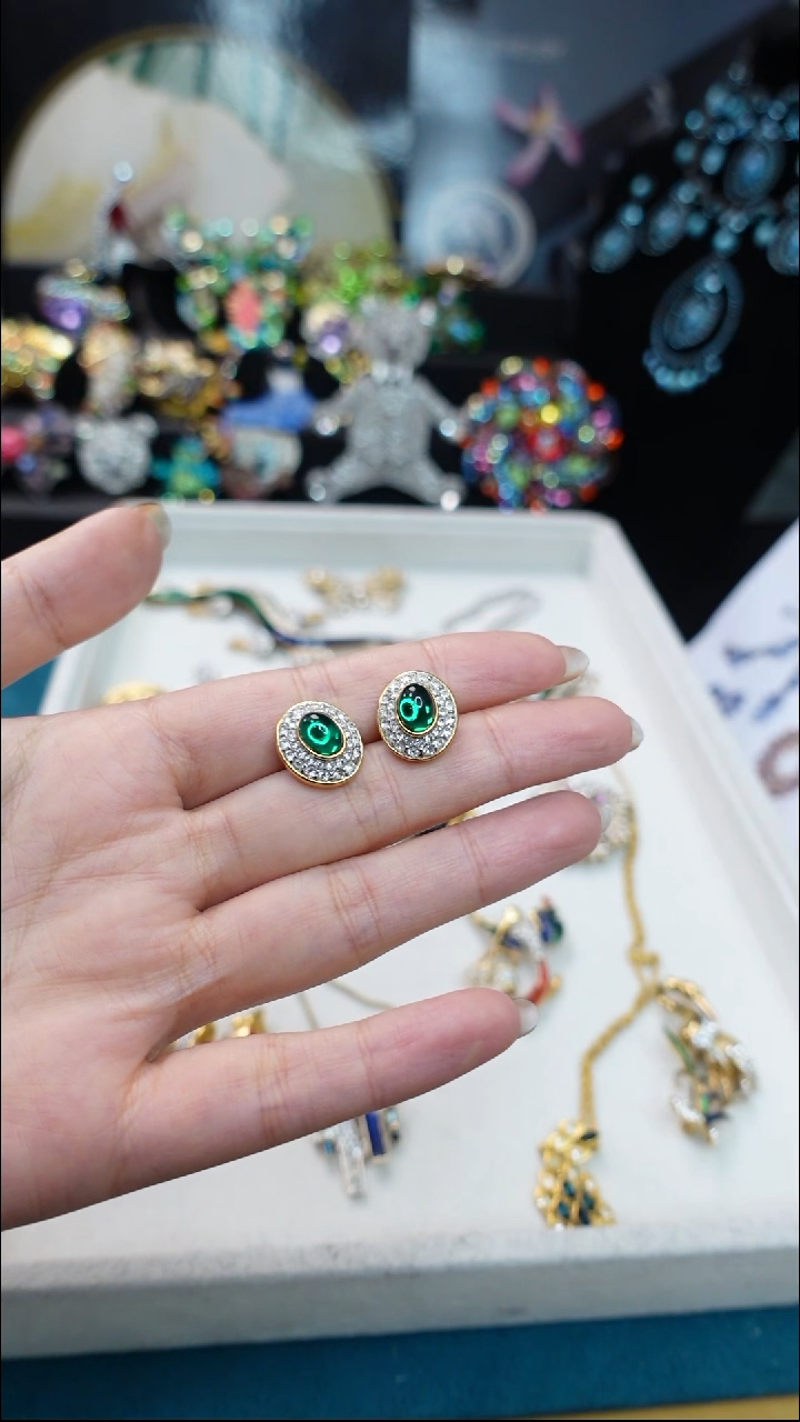 纯铜锆石合金喜**伴耳环