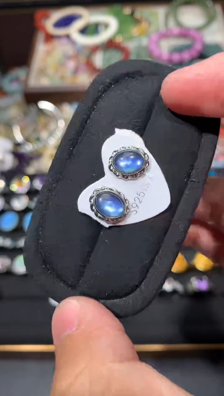 未镶嵌耳坠海蓝宝石K27