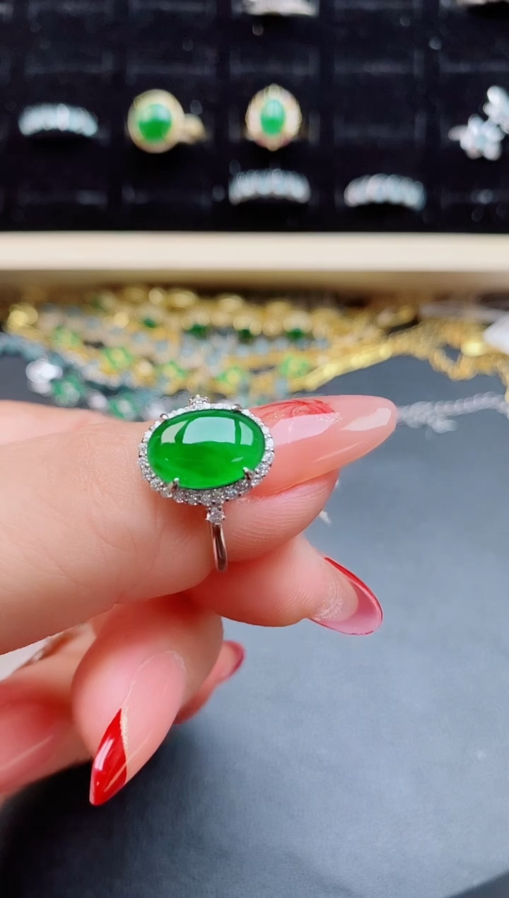 【闪购商品】翡翠戒指银S925镶嵌5085005