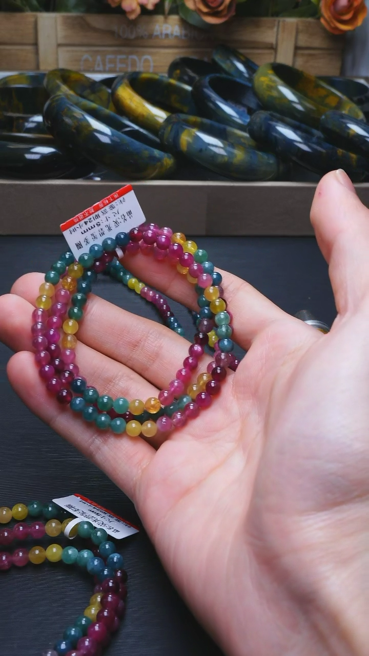 【闪购商品】碧玺L009荧光碧玺多圈5m未镶嵌多样性发其一