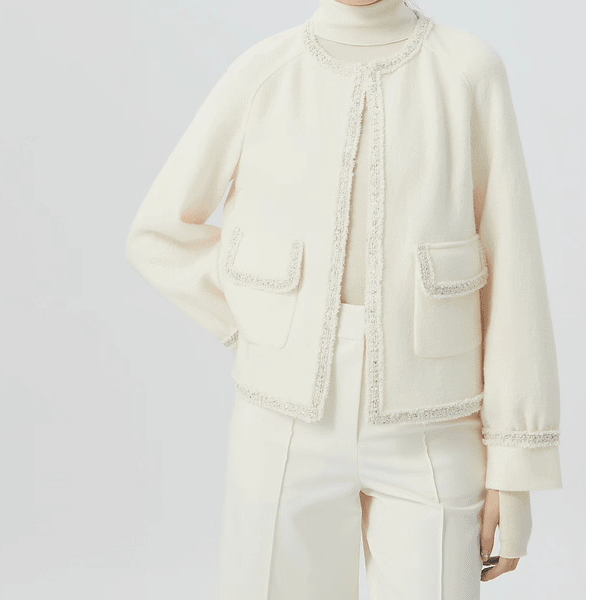 阿玛施秋冬新款时尚休闲百搭洋气小香风短款外套5400312