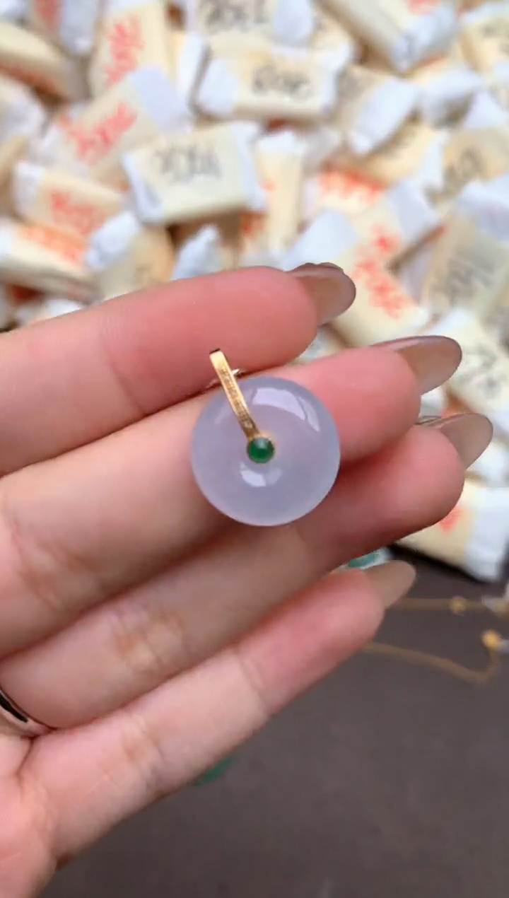【闪购商品】翡翠挂件18K金镶嵌—