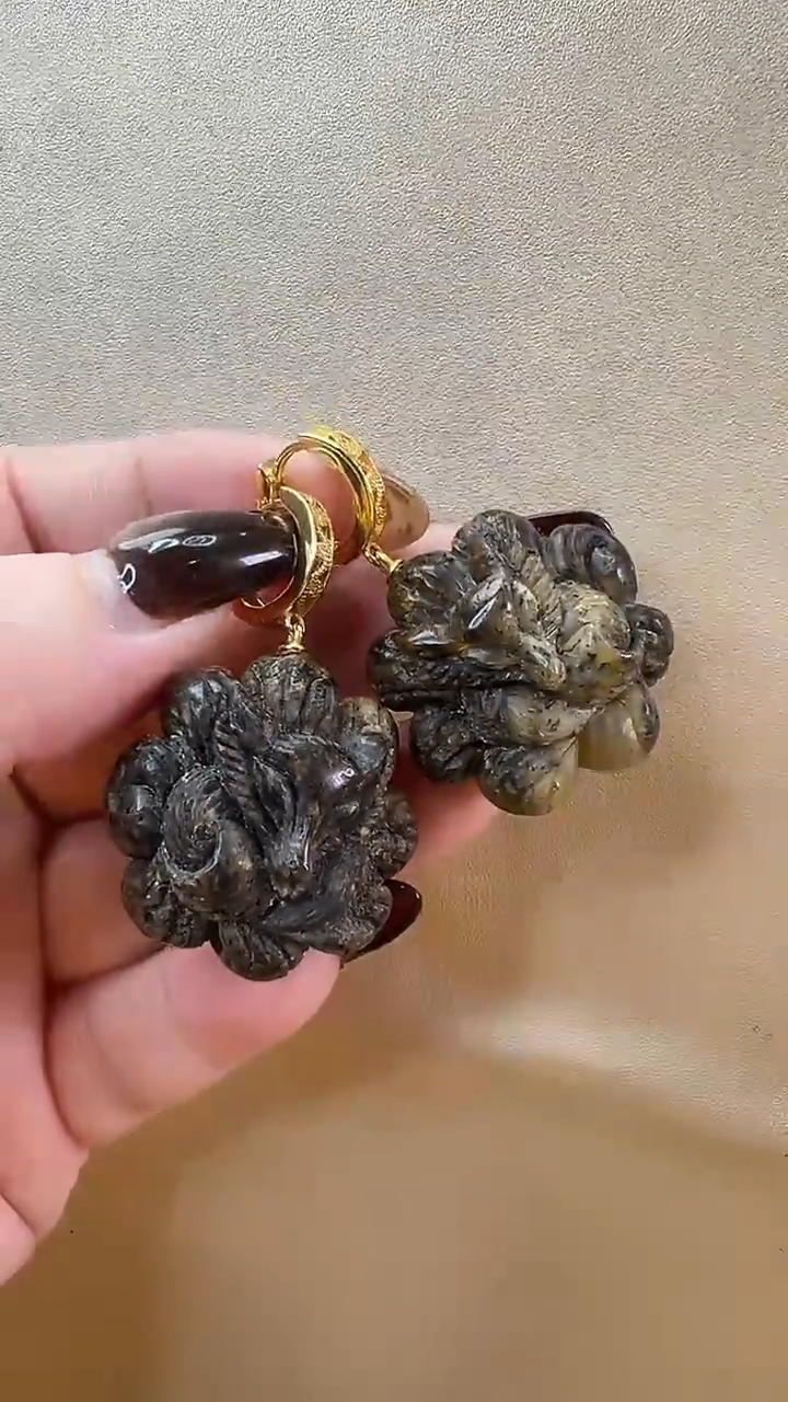 【闪购商品】琥珀耳饰未镶嵌耳环