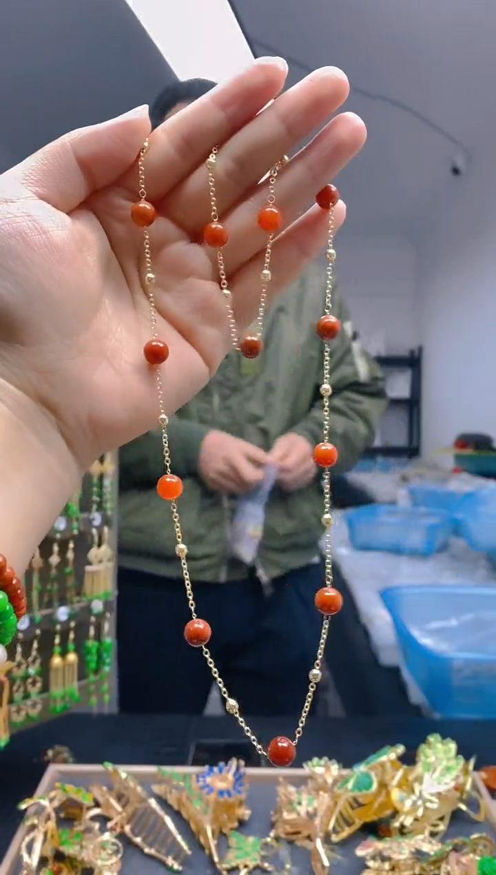 【闪购商品】翡翠耳饰合金0219翡翠锁骨链