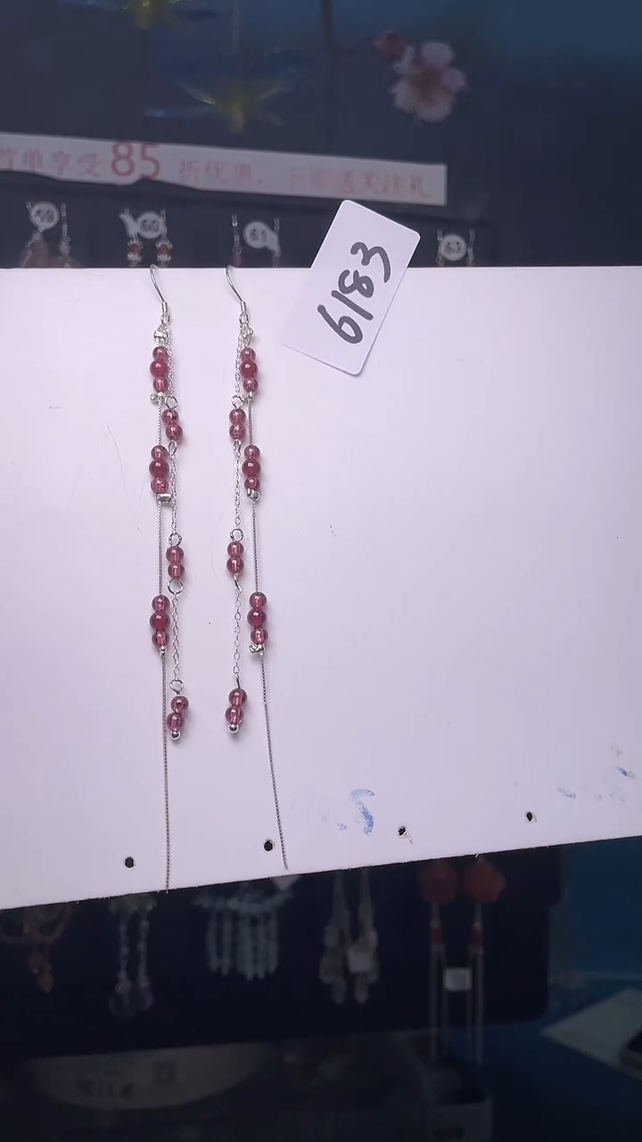 未镶嵌耳饰石榴石喜欢拍