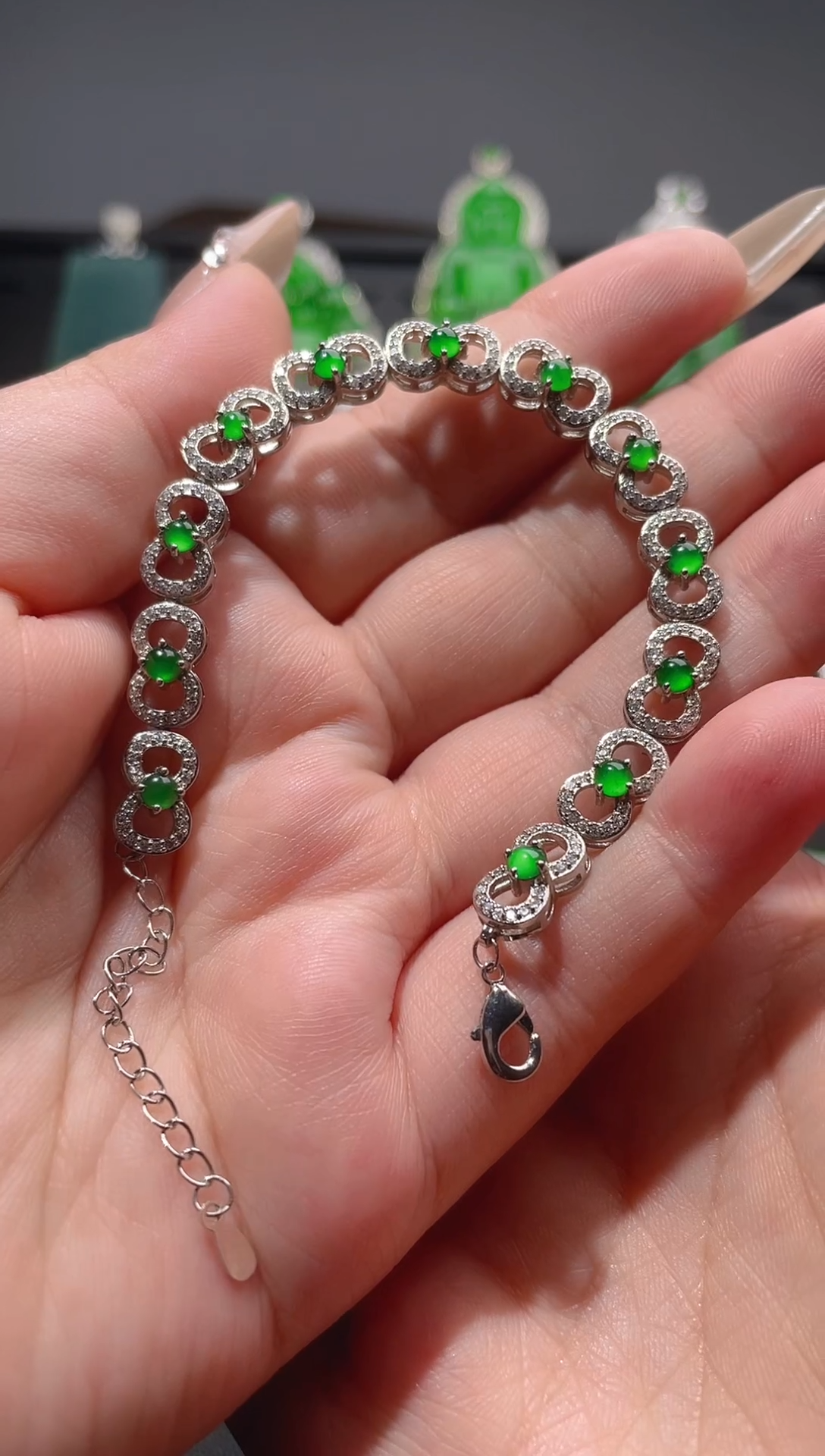 【闪购商品】翡翠手链未镶嵌天然A货翡翠