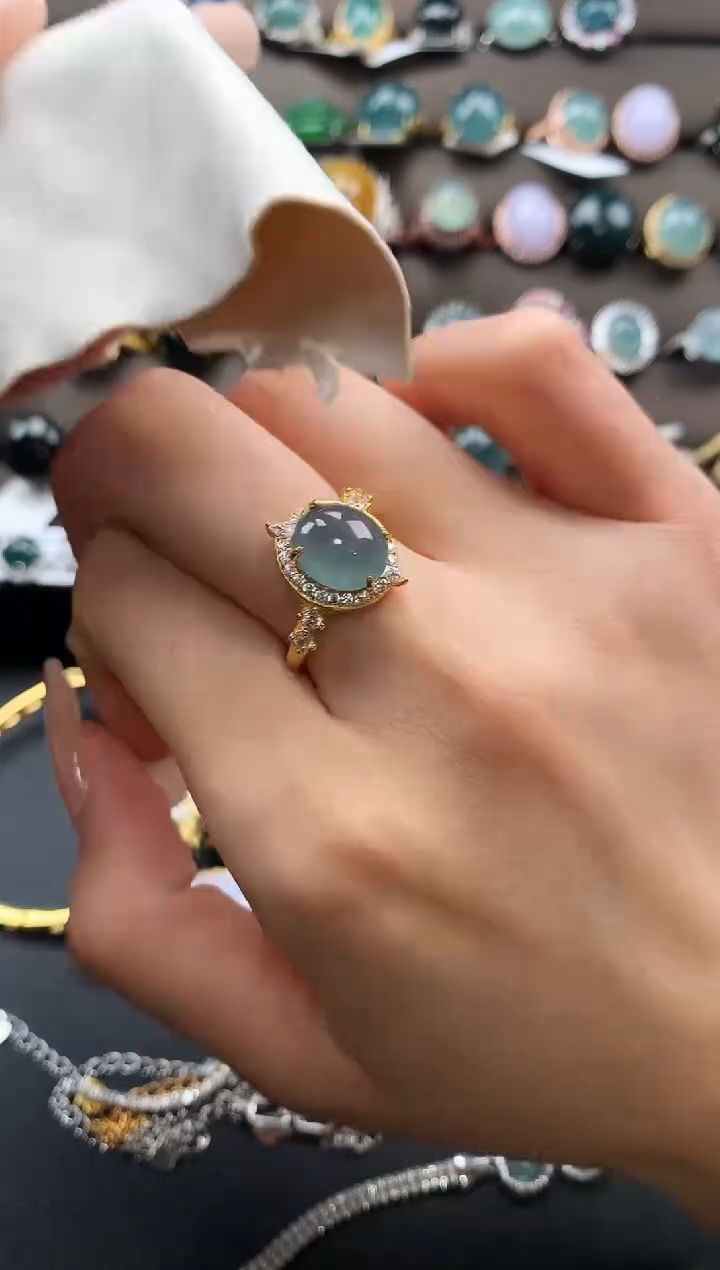 【闪购商品】翡翠戒指银S925镶嵌35463457