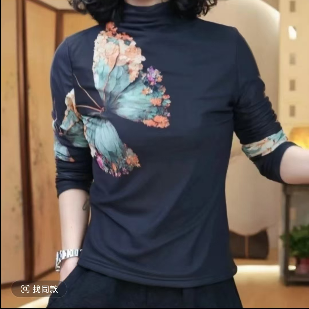 1734芳兰打底衫妈妈装高贵新款妈妈装洋气时尚气质法式