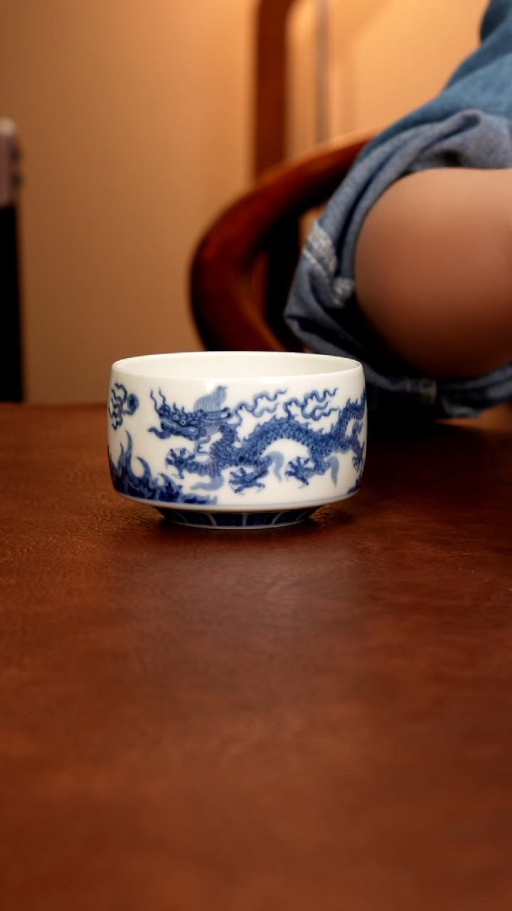 摆件陶火 景德镇瓷器，青花瓷手绘茶具~