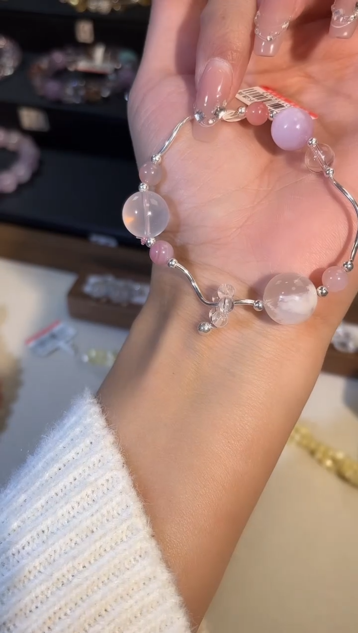 银S925镶嵌手链水晶k318多样性发货一件