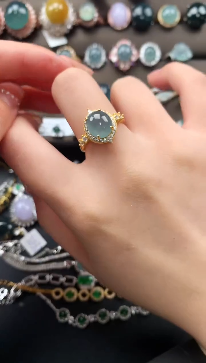 【闪购商品】翡翠戒指银S925镶嵌51241241