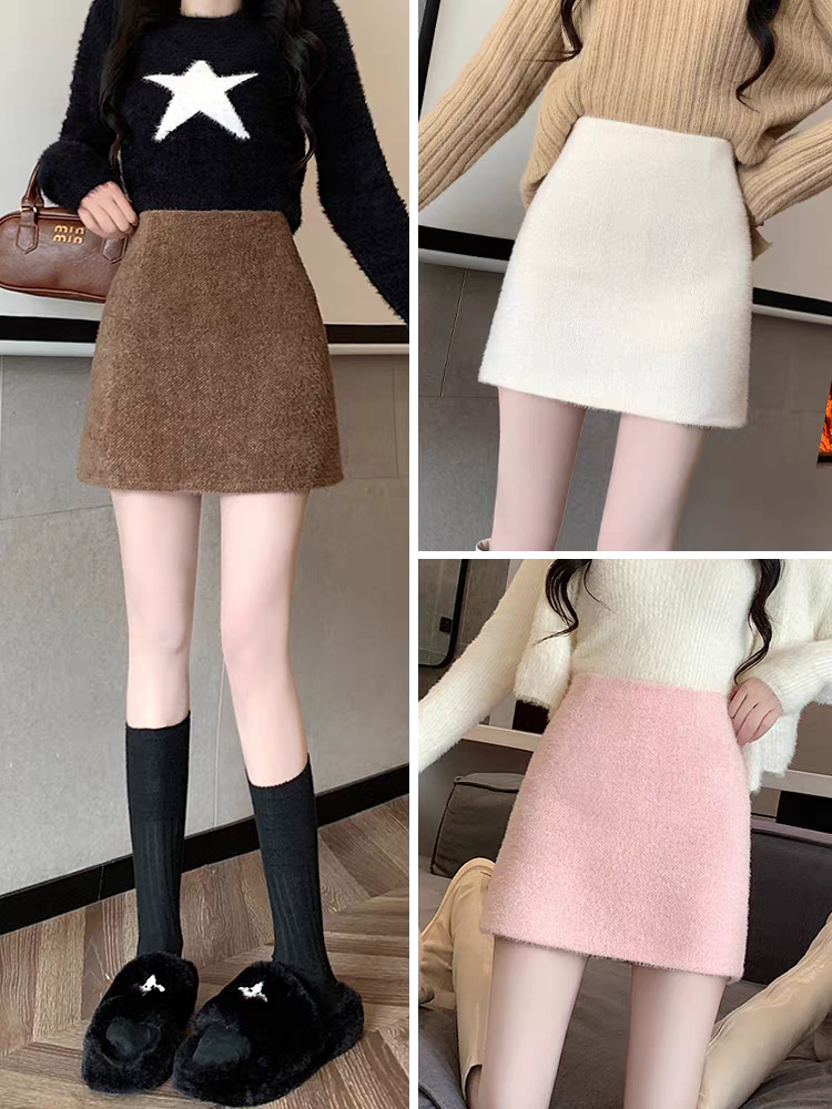 【601-700】毛呢香风A字短裙
