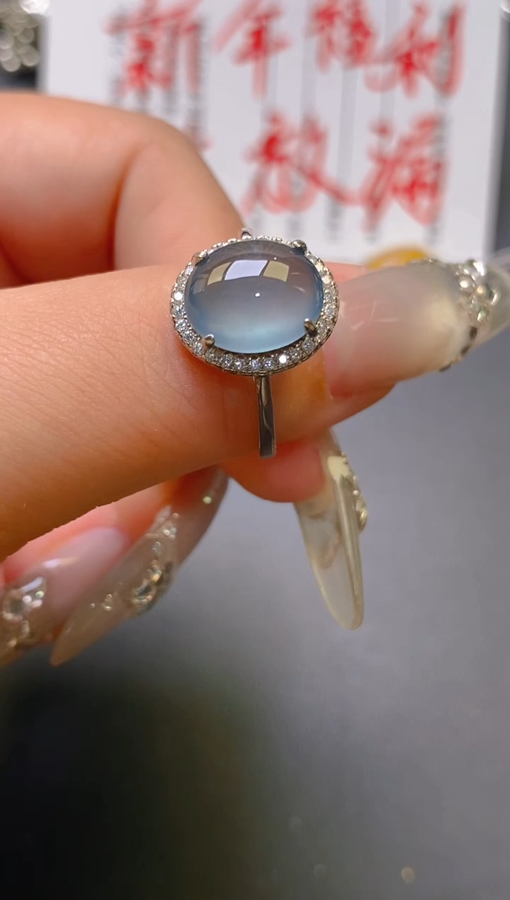 【闪购商品】翡翠耳饰银S925镶嵌天然A货翡翠1