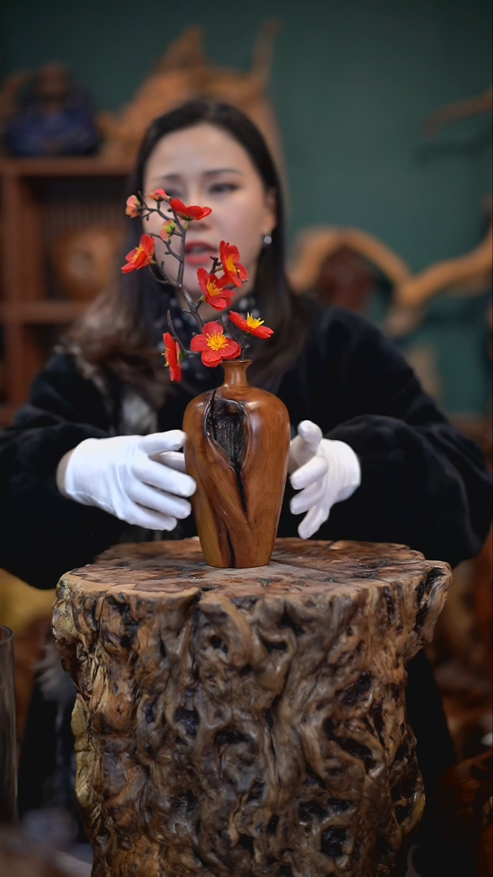 【闪购商品】枣木雷击枣木梅瓶