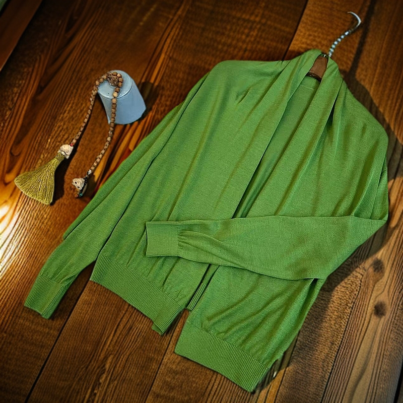 知羽.香云 2025春夏100桑蚕丝轻薄透气简约时尚优雅开衫ZYM151