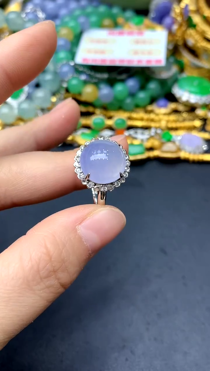 18K金镶嵌戒指翡翠543-中国好珍宝