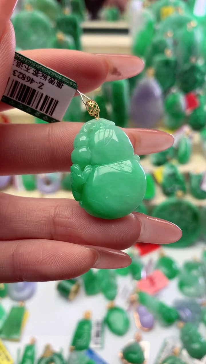【闪购商品】翡翠颈饰18K金镶嵌挂件