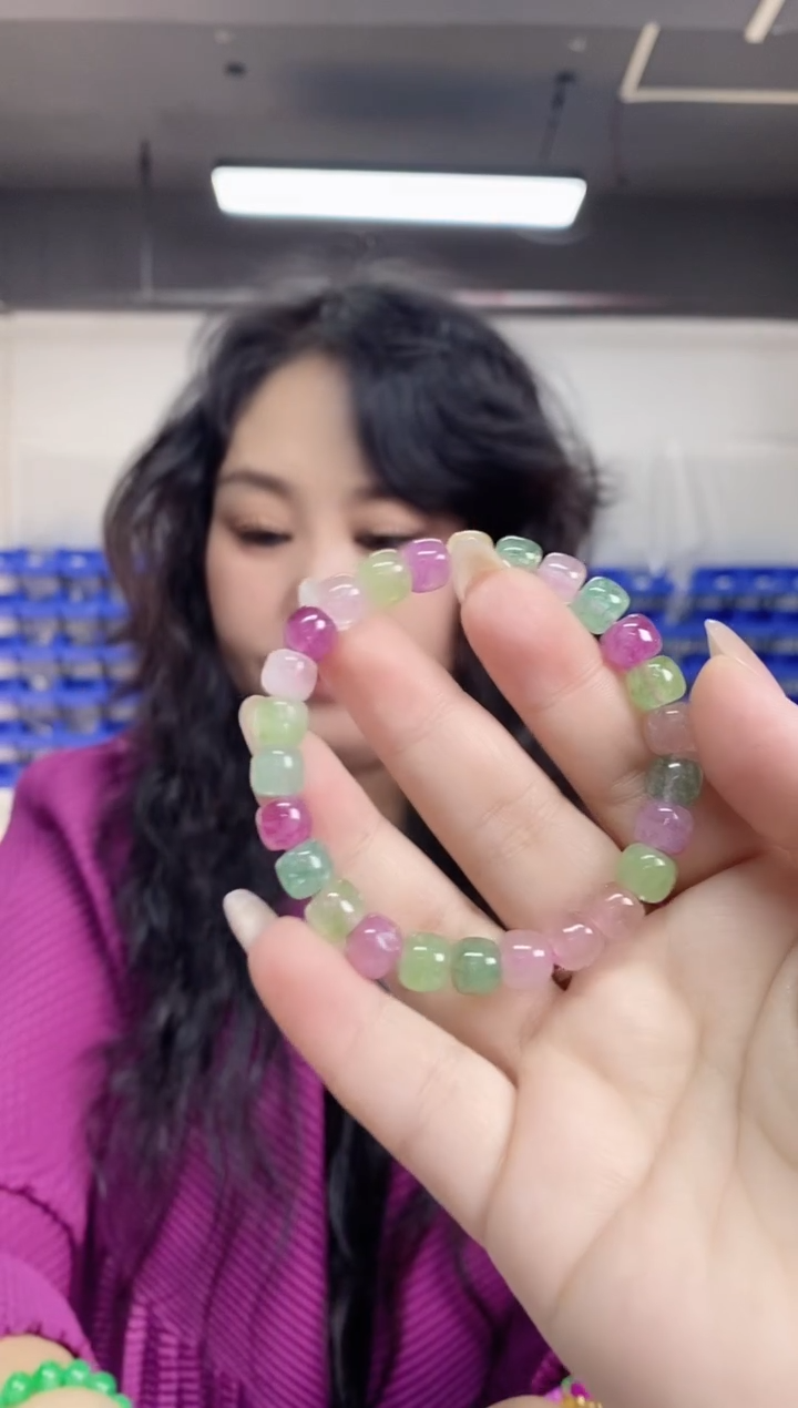 【闪购商品】碧玺手串未镶嵌多样性发其一颜色微差