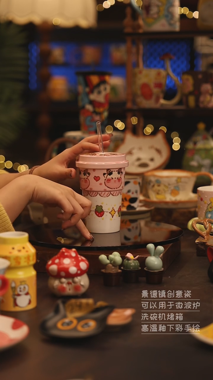 陶瓷景德镇可爱陶瓷釉下彩绘设计师款