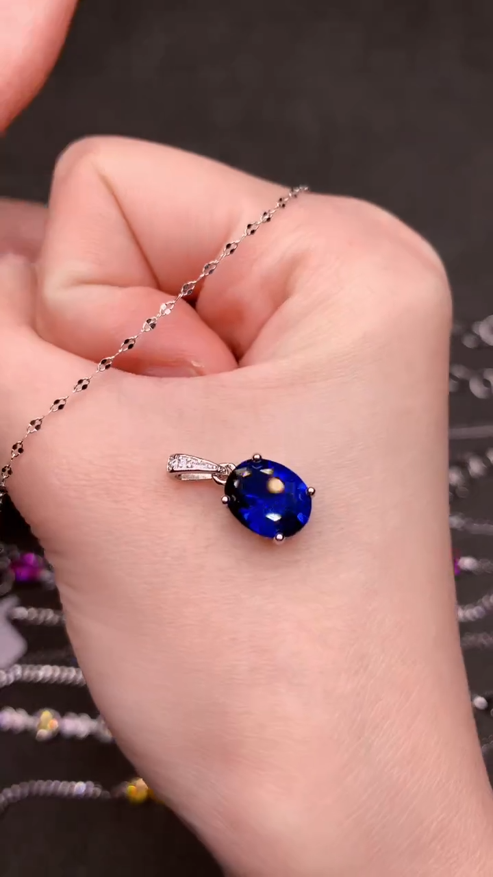 【闪购商品】蓝宝石颈饰银S925镶嵌........