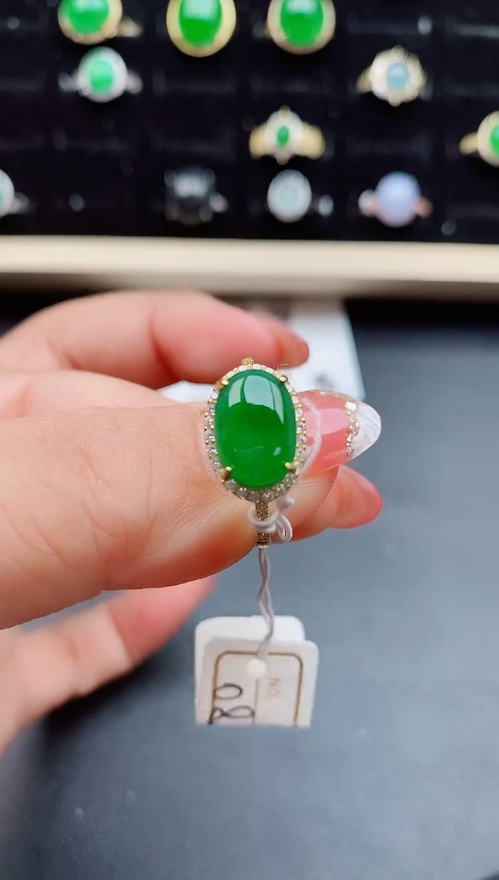 【闪购商品】翡翠戒指银S925镶嵌0580505