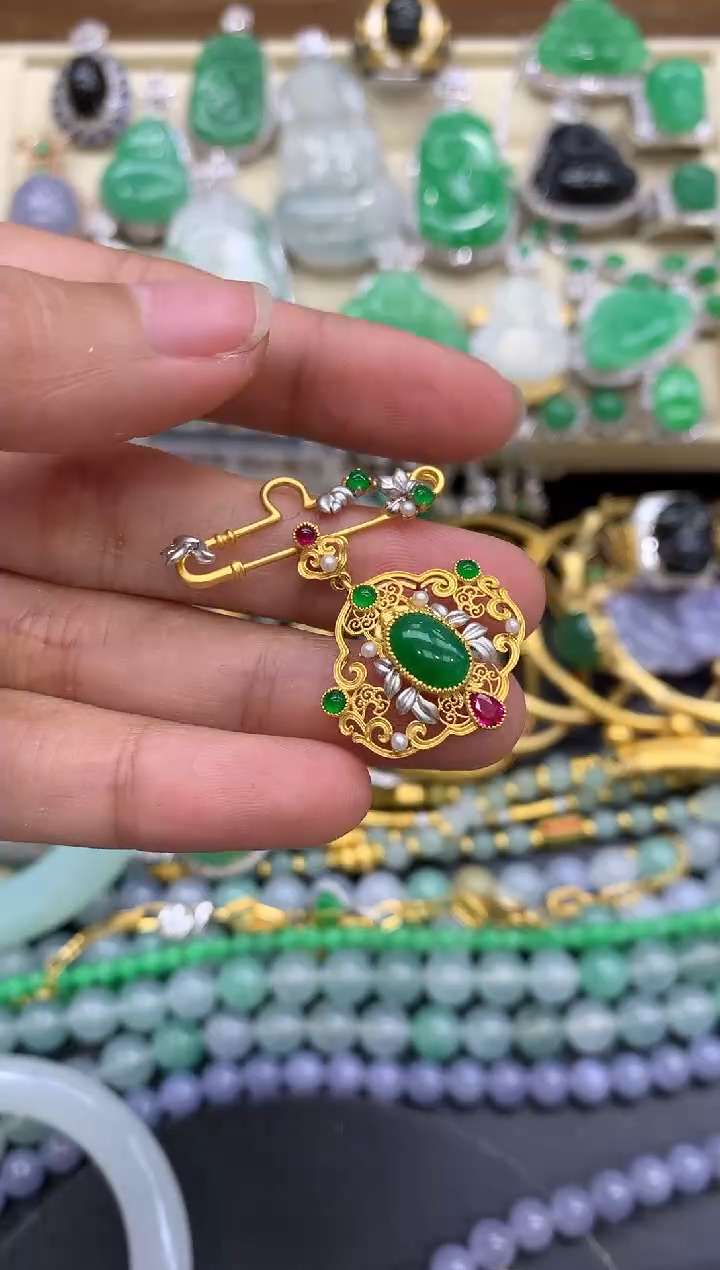 【闪购商品】翡翠颈饰18K金镶嵌297-中国好珍宝