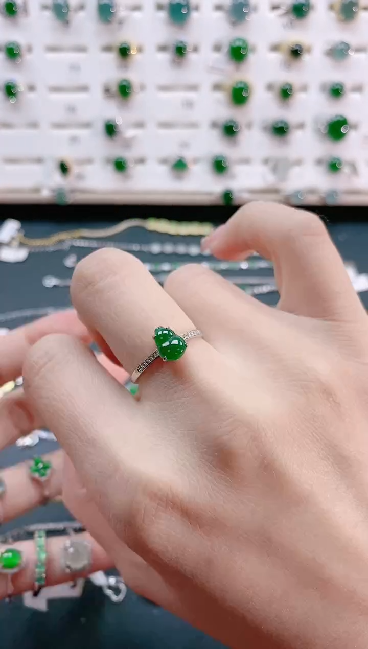 【闪购商品】翡翠戒指银S925镶嵌天然翡翠