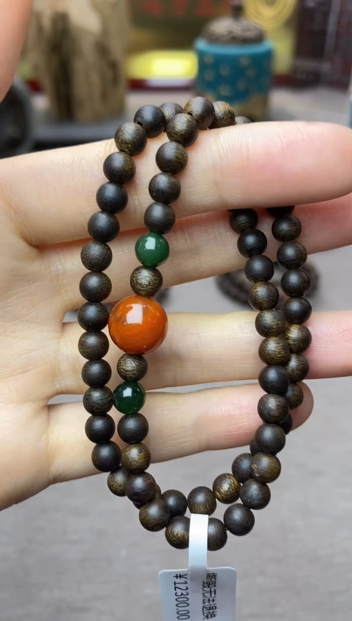 【闪购商品】沉香手串越南顺化紫棋糖结料0.5双圈沉水＋配饰