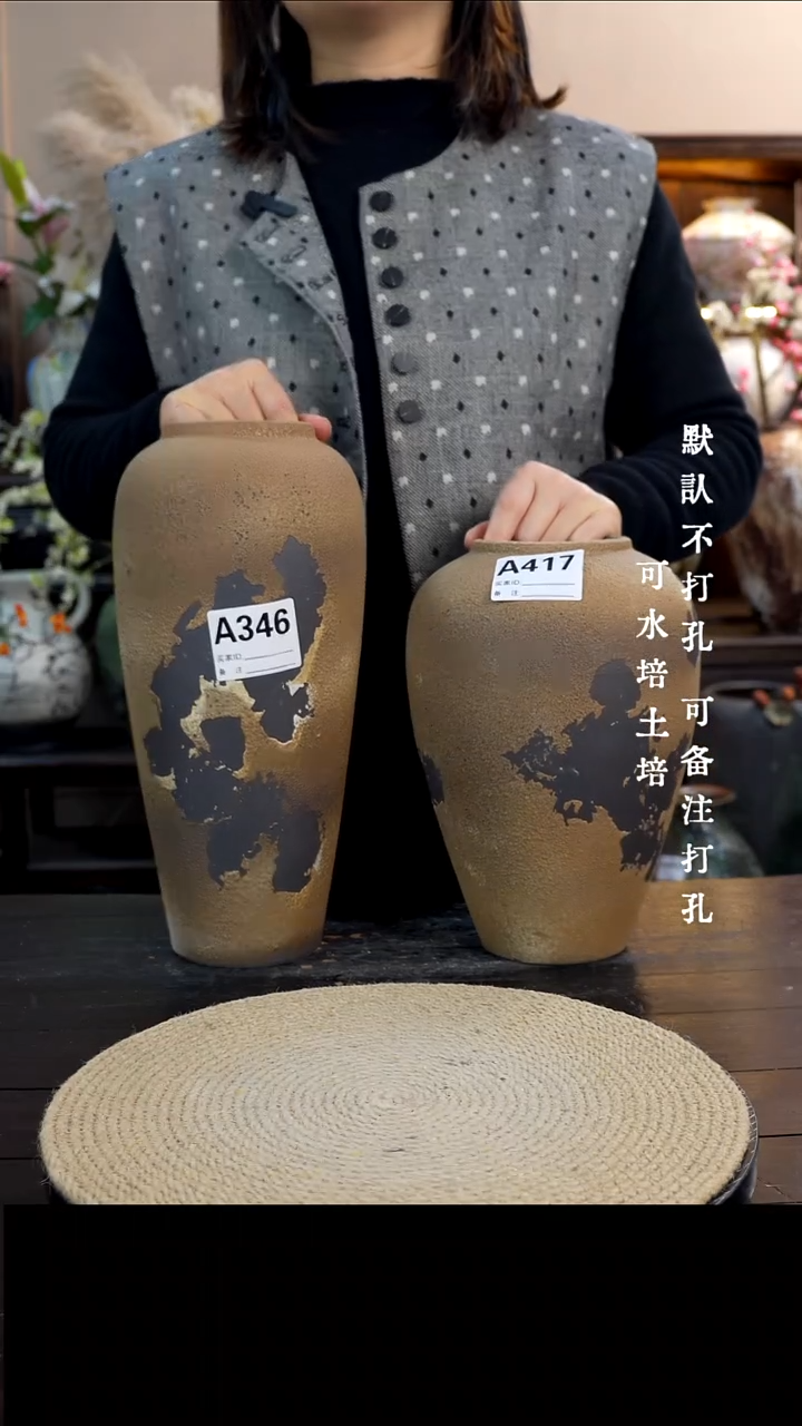 摆件陶瓷01景德镇陶瓷花瓶两件套