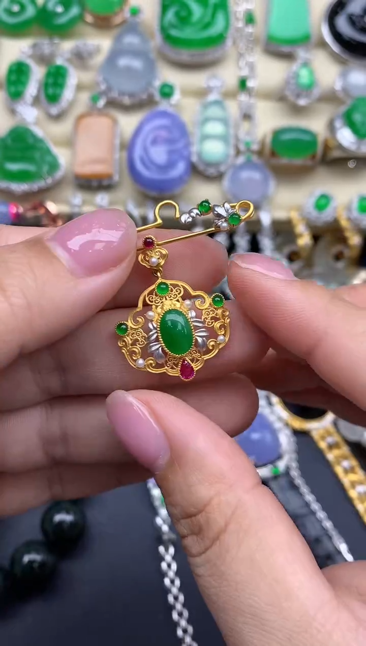 【闪购商品】翡翠颈饰18K金镶嵌507-中国好珍宝