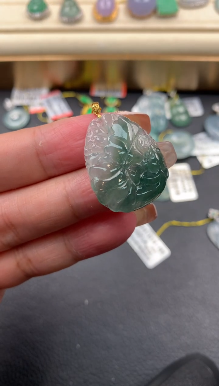 【闪购商品】翡翠颈饰18K金镶嵌Q402    