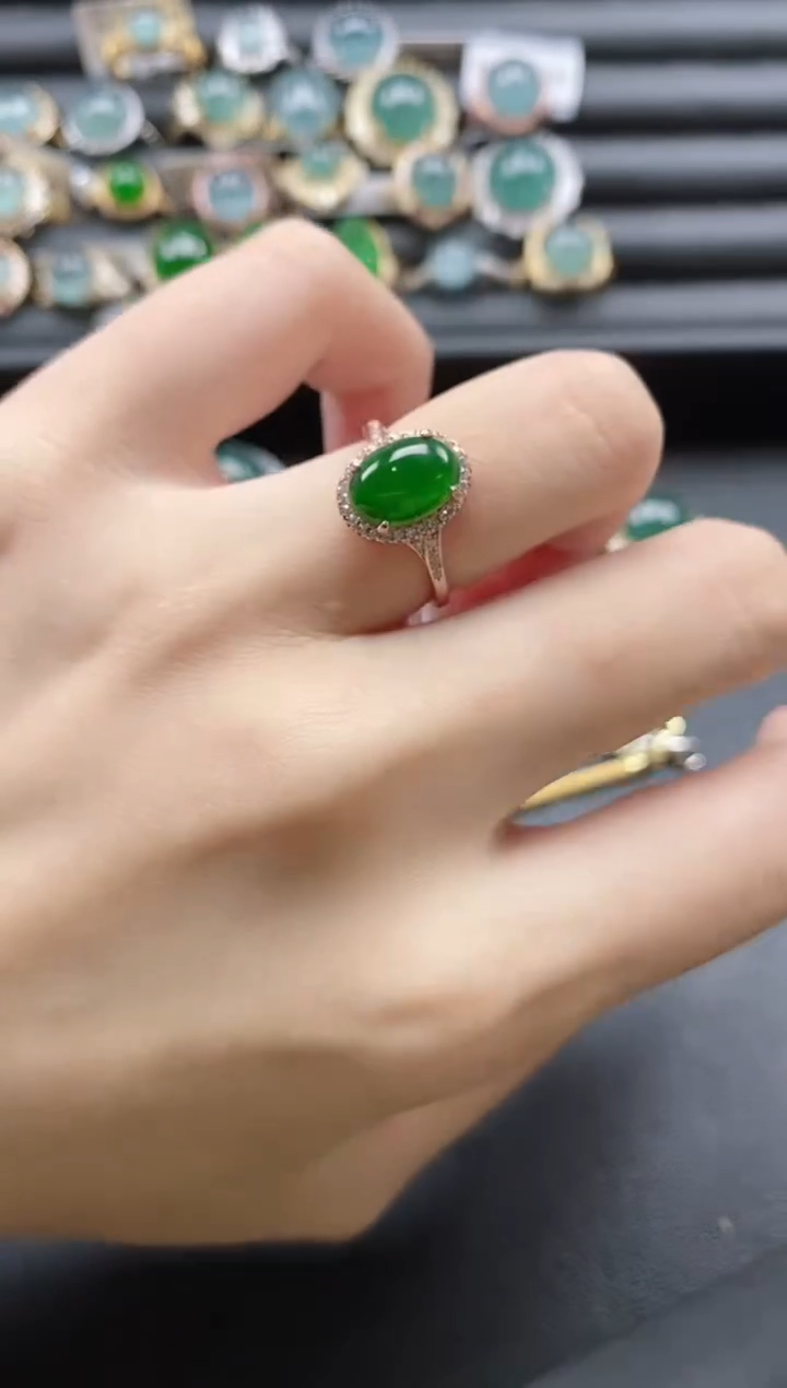 【闪购商品】翡翠戒指银S925镶嵌51151