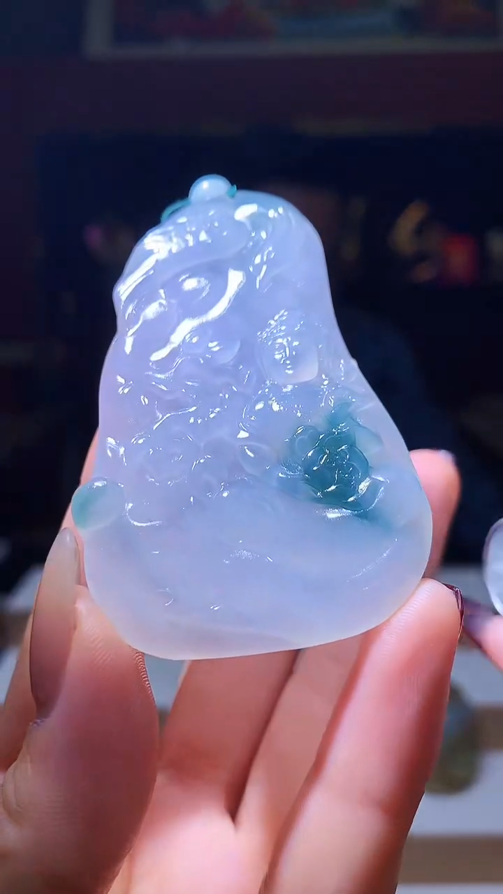 【闪购商品】定制翡翠未镶嵌1034hm-毛货挂件38