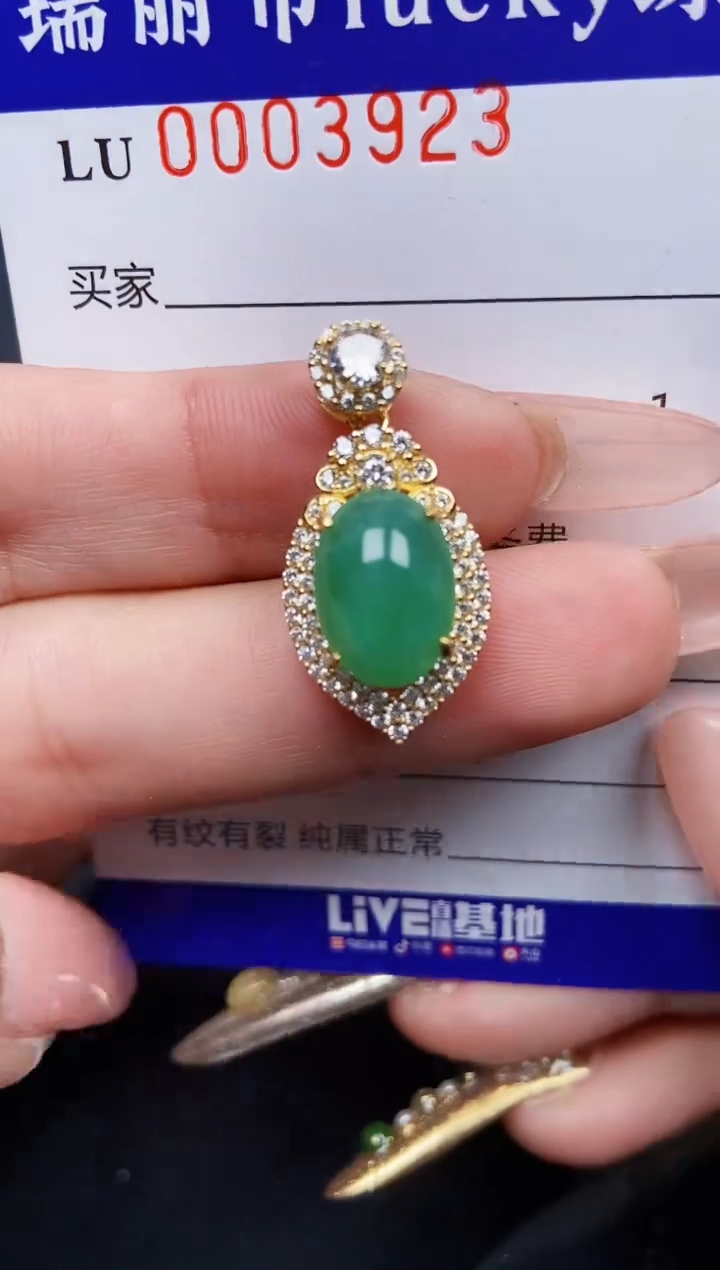 【闪购商品】翡翠颈饰银S925镶嵌3923