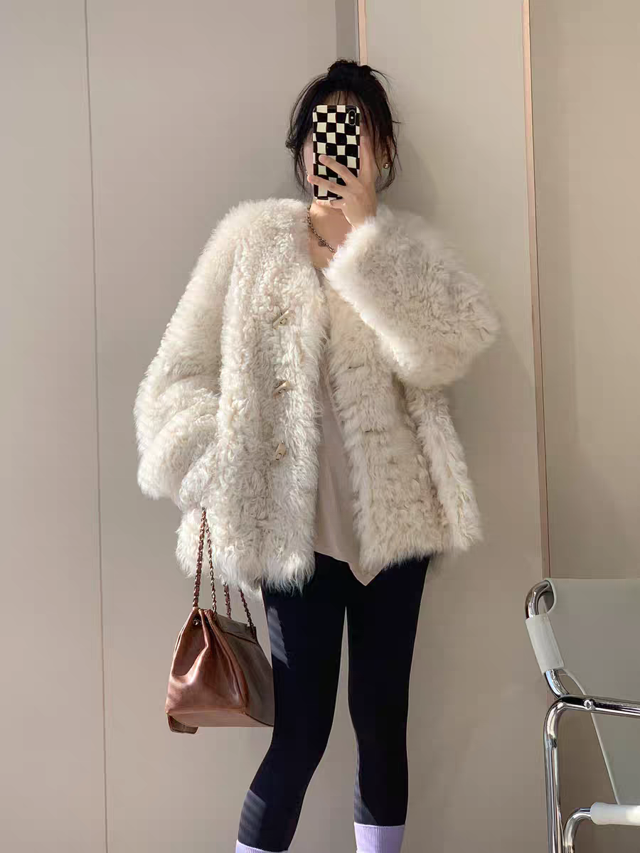 人造皮草 汐家精选冬款气质百搭人造皮草轻奢外套
